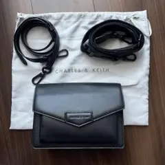 CHARLES & KEITH チャールズアンドキース ブラックショルダーバッグ