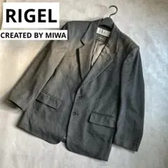 RIGEL カシミヤ 100% テーラード ジャケット コート グレー ビジネス