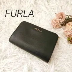 最終価格【FURLA】フルラ 二つ折り財布 黒 ブラック コンパクトウォレット