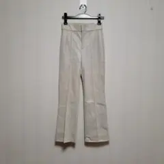 【新品】ZARA アイボリー レザーフレアパンツ XS アイボリー