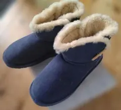 BEAR PAW ネイビー ムートンブーツ ファー裏地 23cm 専用箱付