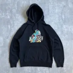 XLARGE　エクストララージ　プルオーバーフーディ　ロゴプリント　ネイビー　S