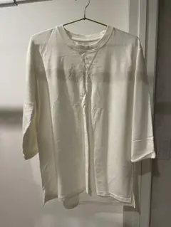 ホワイト 七分袖カットソー
