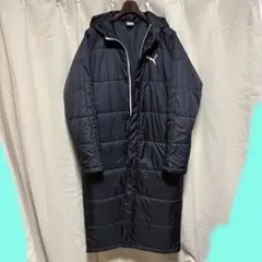 y040401 puma ロングコート　XL　ブラック　ロゴ　アウター