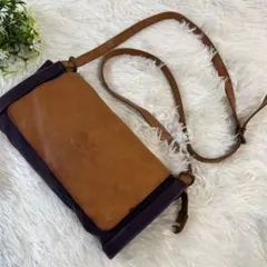 IL BISONTE イルビゾンテ ショルダーバッグ 本革 キャンバス 紫
