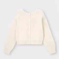GU　オフホワイト　ジーユー　2WAYクロップドカーディガン〔長袖〕