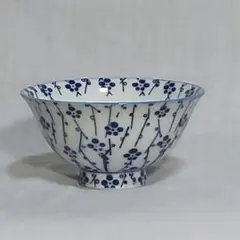美しい梅林の柄 反り上がった形 飯碗 茶碗 3碗セット