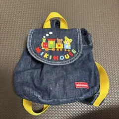MIKI HOUSE デニム リュック 列車刺繍 子供用のサムネイル