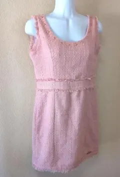 Rady ノースリーブひざ丈ワンピース ピンク ツイード