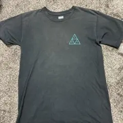 HUF 黒 Tシャツ 三角形ロゴ　波