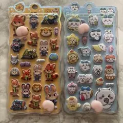 【2枚セット】　おしりシール　肉球シール　マシュマロシール ズートピア　ちいかわ