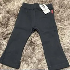 mikihouseダブルBブラックパンツ イエローのステッチ付き