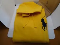 美品★ポロラルフローレンスウェットパーカー黄イエローMビッグポニー3