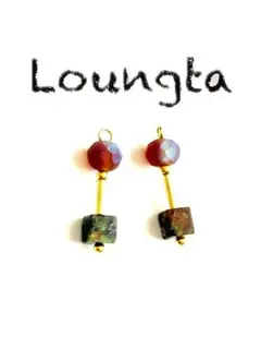 5点で450円引き ハンドメイドピアス 樹脂ピアス アフリカンターコイズ天然石