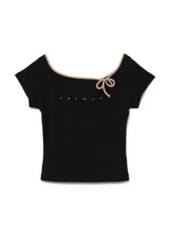 andmary Baby ribbon tops black - メルカリ