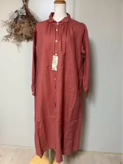 ★値下げ　無印良品　リネン洗いざらし長袖シャツワンピース　タグ付き新品