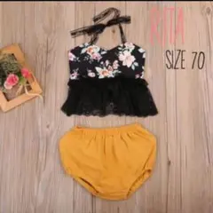 海外製品♡花柄レースかぼちゃパンツセットアップ70