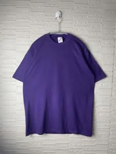 90s USA製 無地 Tシャツ XL パープル シングルステッチ Fruit 90s カナダ製ヴィンテージ シングルステッチ フルーツ無地Tシャツ
