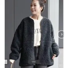 B.C STOCK ボアパイピングブルゾン ベーセーストック　黒　ジャケット