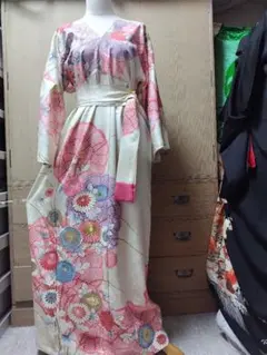 まりん様専用 正絹 振袖 着物リメイク ロングドレス セミオーダー