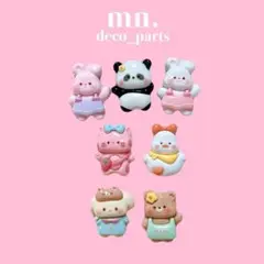 【1つ25円】デコパーツ　ハンドメイド資材　うさぎ　ねこ　くま　パンダ