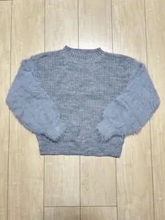 グローバルワーク　キッズニット　XXL (130)グレー 袖ファー