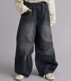 【試着のみ】カーブデニムパンツ PAIRMANON STREET 130センチ