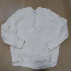 UNIQLO アイボリー Vネックニット M　綿100%