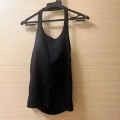 エアリズムコットンオープンバックホルターブラトップ　ブラック　L
