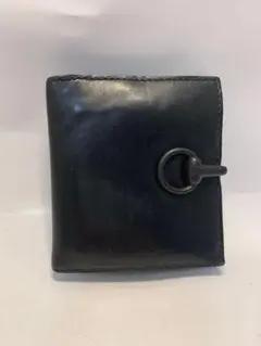 GUCCI グッチ ロゴエンブレム 二つ折り財布 ブラック アンティーク