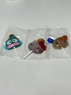 サンリオ カラフルキャンディチャーム　ガチャガチャ　3種類　キティ　ハンギョドン