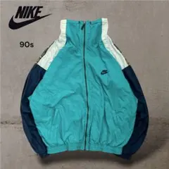 【激レア】90sナイキプレミアムナイロンジャケットレトロY2K刺繍ロゴ好配色