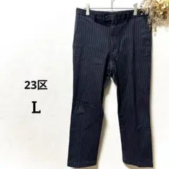 23区 HOMME ピンストライプ ストレッチ チノパンツ スラックス Lサイズのサムネイル