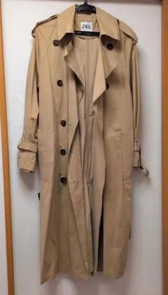 ZARA ベージュ トレンチコート　ロング丈