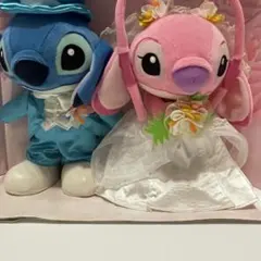 希少　スティッチ　エンジェル　ブライダルぬいぐるみ　M　ディズニー　ウエディング ディズニー スティッチ & エンジェル ブライダル ウェディング
