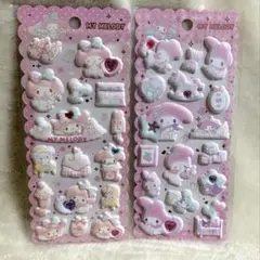 サンリオ 海外 ライセンス マイメロディ ふわふわぷっくりシール 2枚セット！