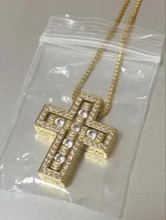 ゴールドメッキ クロス型ネックレス★ 十字架 ベリンダ系　メンズ
