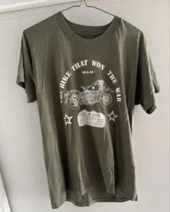 オリーブ バイクプリント Tシャツ HARLEY-DAVIDSON