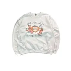 7AS5 GILDAN プリントスウェット トレーナー 白 XL 古着