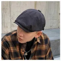 帽子　黒　ハンチング帽　キャスケット　ユニセックスベレー帽　男女兼用