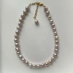 1点物❗️レア❗️ 照り強　リッチ　大粒淡水パールネックレス　マルチカラー　無調色