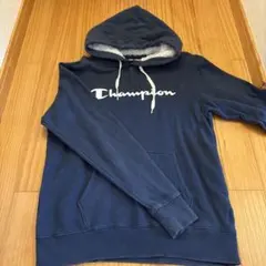 Champion ネイビー フード付きパーカー