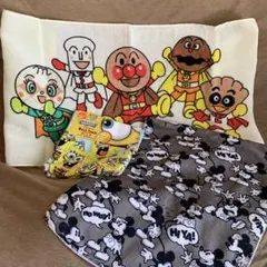 アンパンマン・スポンジボブ・ミッキー　タオル4枚セット