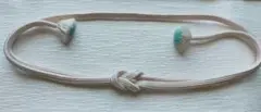 道明　帯締め　冠組　練色　足し房　 タグなし