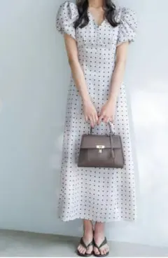 エメイン Aimeine ジャガードドットカシュクールシャツワンピース