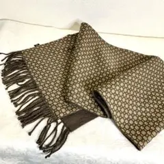 ORIENT ストール　マフラー　リバーシブル　茶系　フリンジ付　ダンディ　紳士