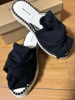 FREAK'S STORE エスパドリーユ サンダル ブラックのサムネイル