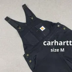 K564＊ カーハート レディース ブラックデニム オーバーオール Mサイズのサムネイル