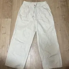 GUホワイト ワイドデニム