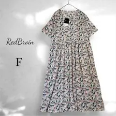 【新品】RedBrain 花柄 半袖 ロングワンピース カットソー F